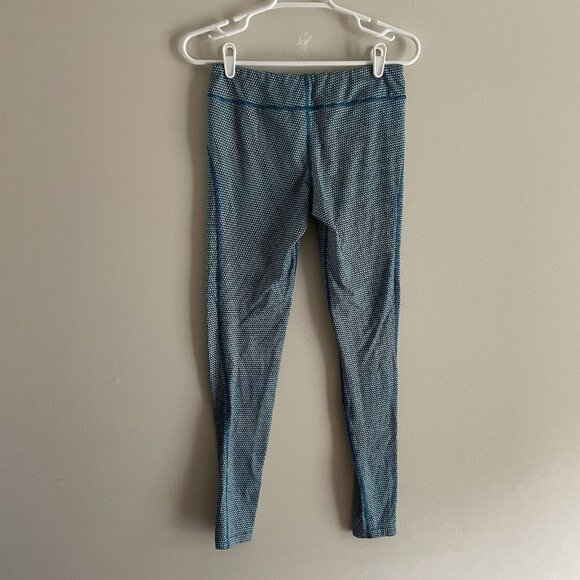 Under Armour Women S Blue Printed Athletic Coldgear Infrared EVO Fitted Leggings - Picture 8 of 14